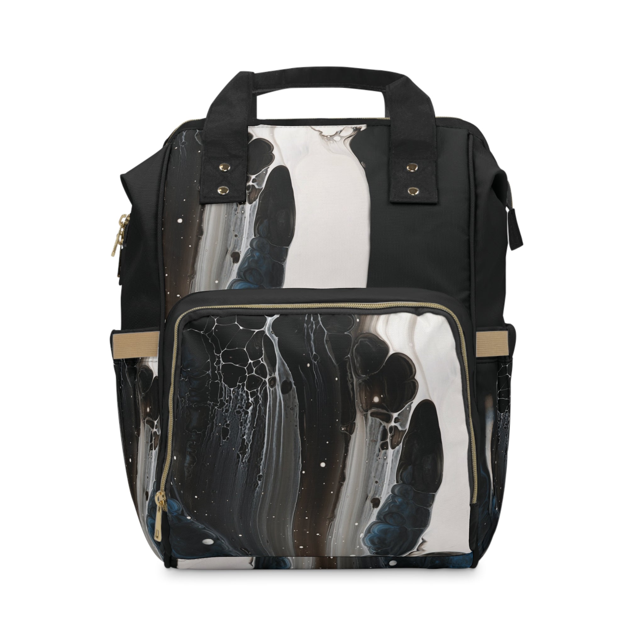 Diaper Backpack — Black Marble Multifunctional Baby Bag