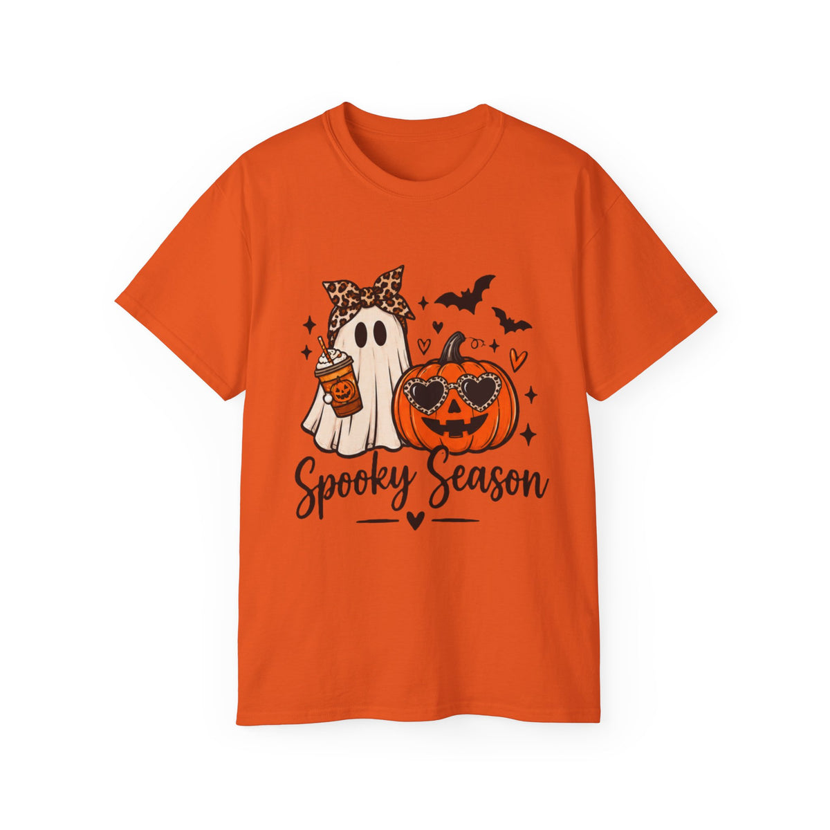 Spooky Season Tee — Cute Ghost & Jack-o'-Lantern Halloween Shirt
