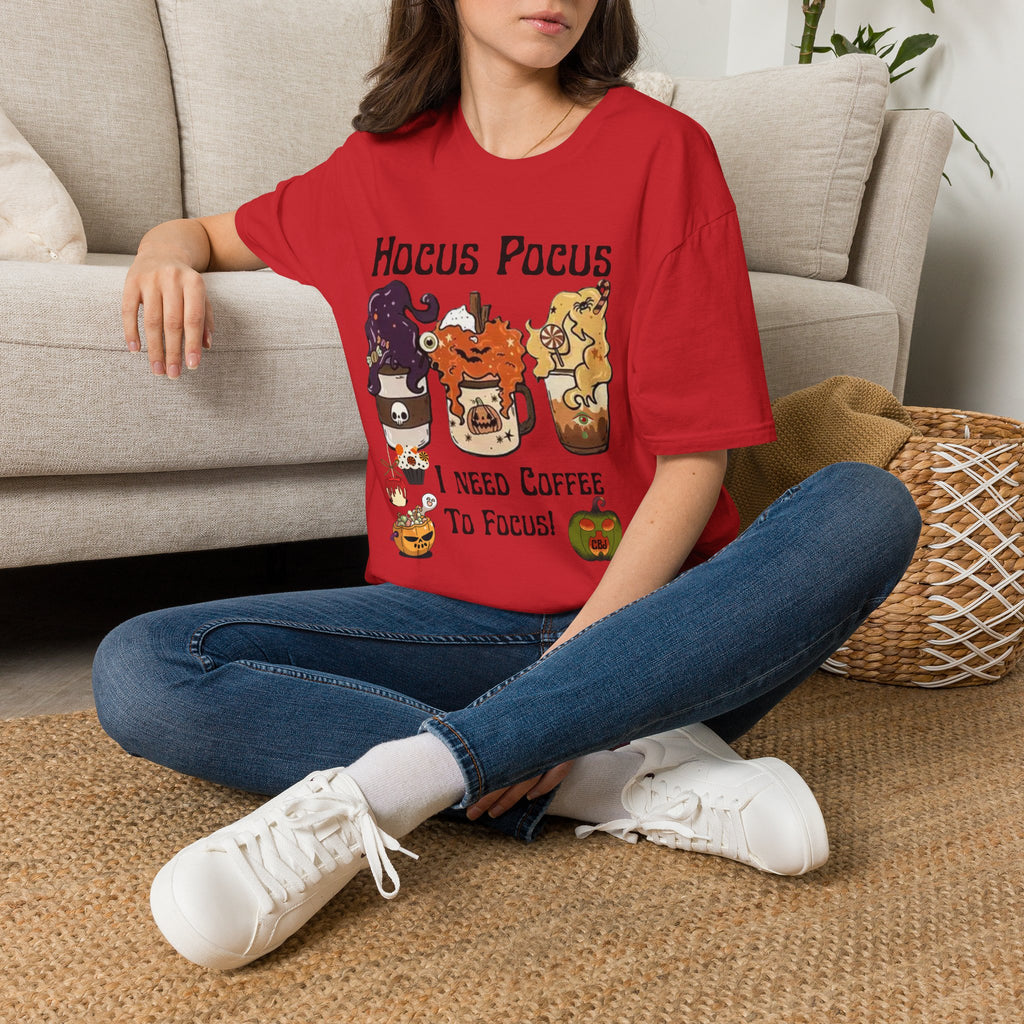 Hocus Pocus Coffee Tee — Cute Witch Sisters Halloween T‑Shirt