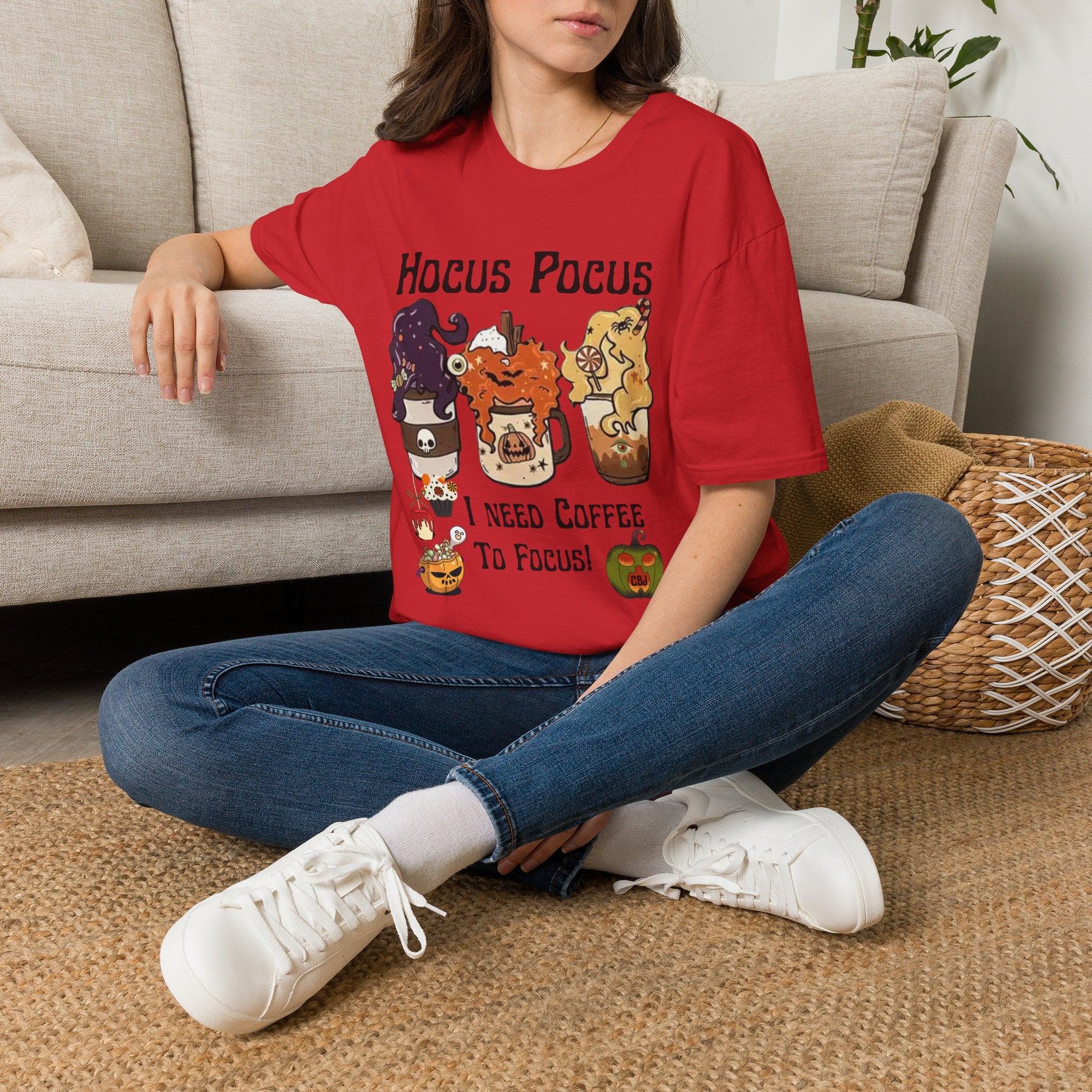Hocus Pocus Coffee Tee — Cute Witch Sisters Halloween T‑Shirt