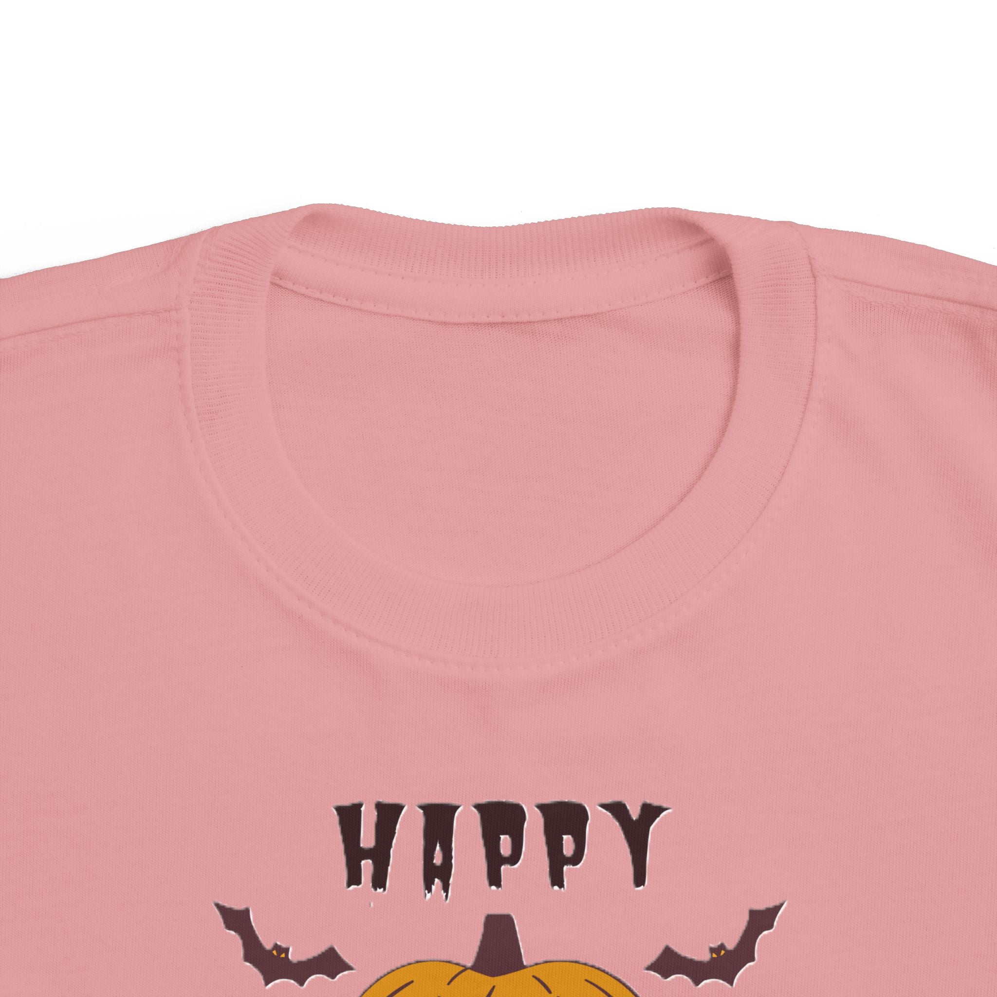 Toddler Halloween T‑Shirt — 'Happy Halloween' Smiling Jack‑O'-Lantern Tee
