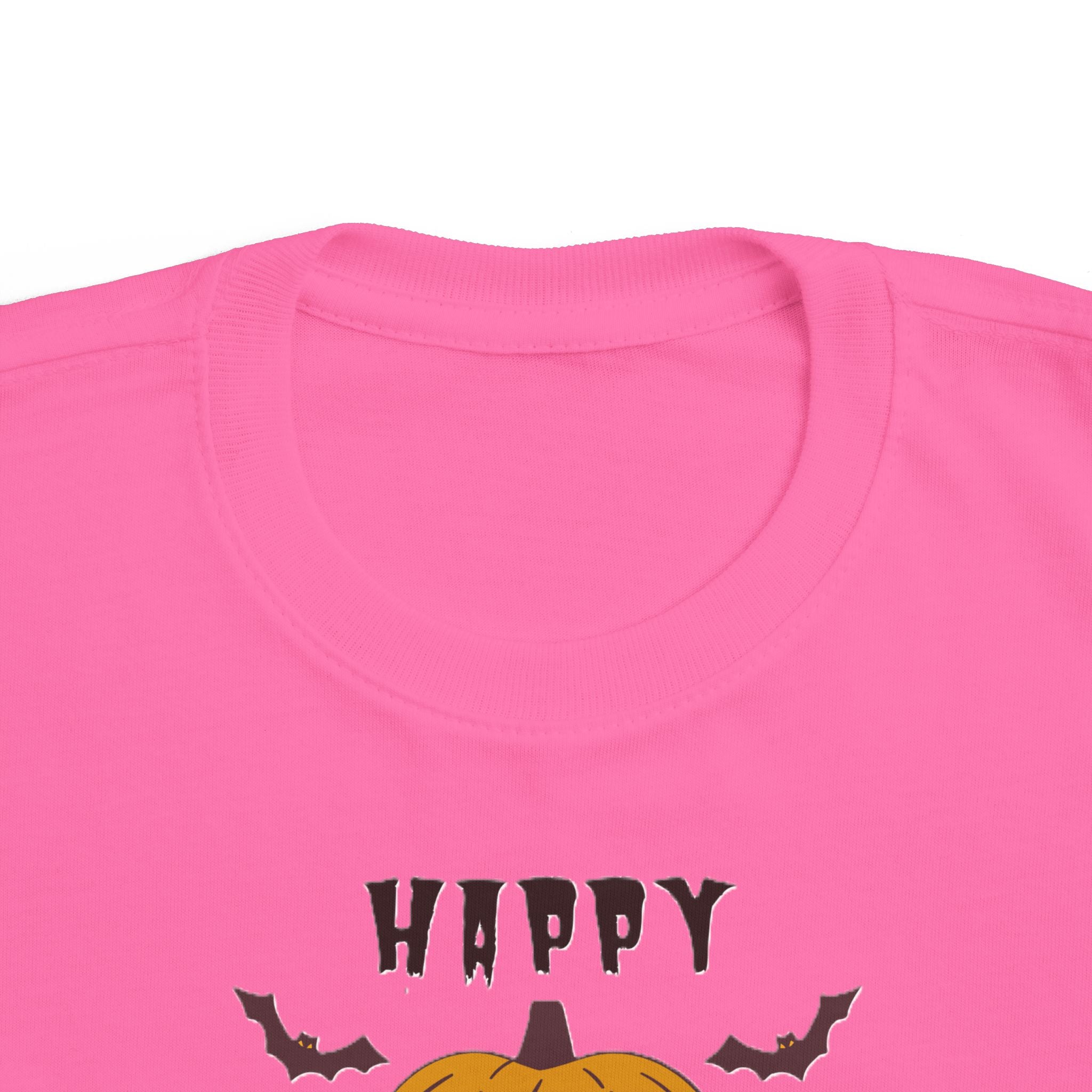 Toddler Halloween T‑Shirt — 'Happy Halloween' Smiling Jack‑O'-Lantern Tee