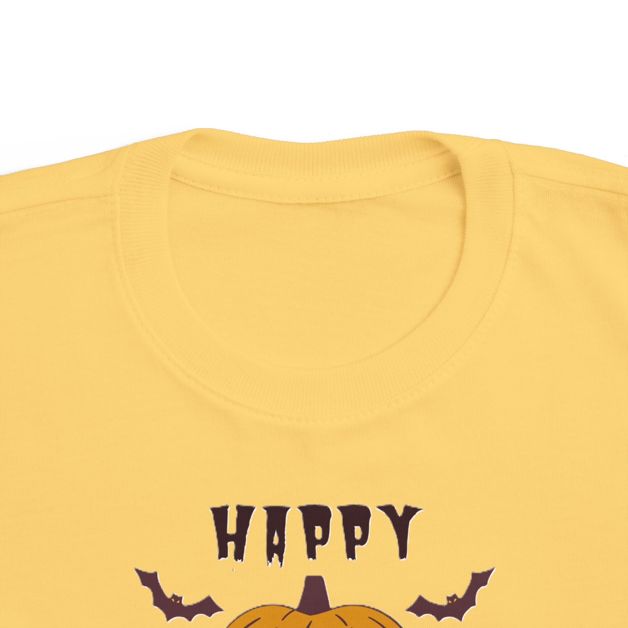Toddler Halloween T‑Shirt — 'Happy Halloween' Smiling Jack‑O'-Lantern Tee