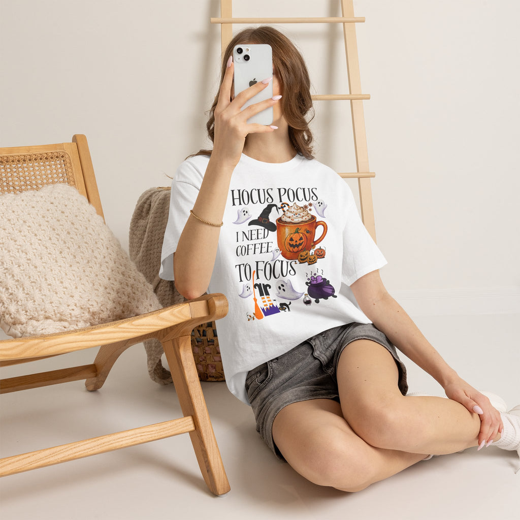 Hocus Pocus I Need Coffee To Focus T-Shirt — Halloween Coffee Tee