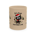 Xmas Cat in lights - Coffee Cup