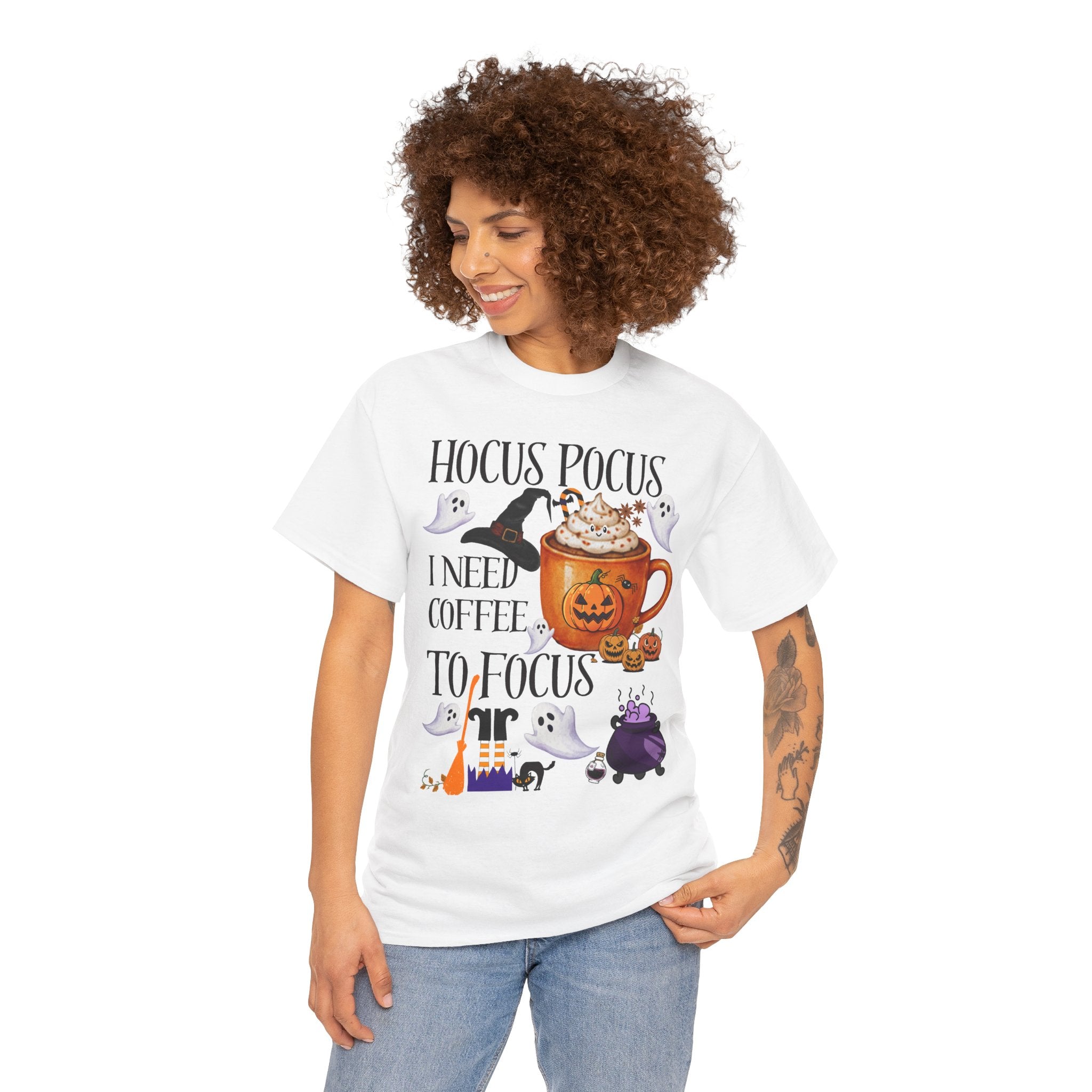 Hocus Pocus I Need Coffee To Focus T-Shirt — Halloween Coffee Tee