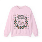 Christmas Mug Wreath Sweatshirt — "Merry Christmas" Festive Holiday Crewneck