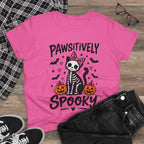 Pawsitively Spooky Cat Tee — Halloween Skeleton Kitten Shirt