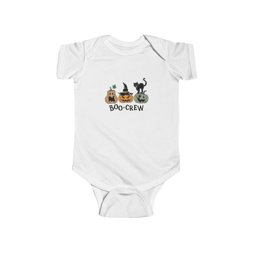 Baby Bodysuit - 'Boo Crew' Halloween Pumpkin & Cat Infant Onesie