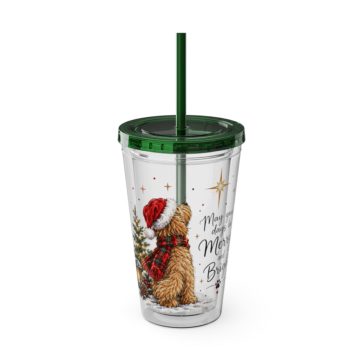 Doodle Dog Wish -Tumbler with Straw, 16oz