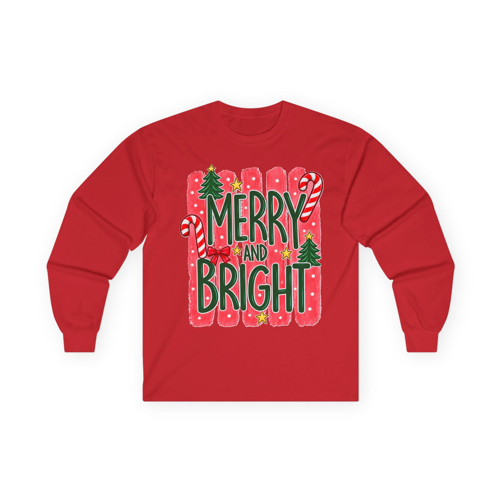 Merry and Bright Ultra Cotton Long Sleeve Tee