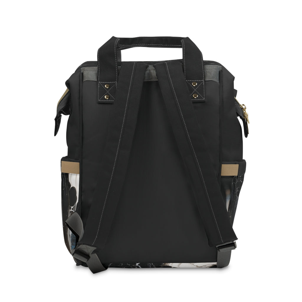 Diaper Backpack — Black Marble Multifunctional Baby Bag