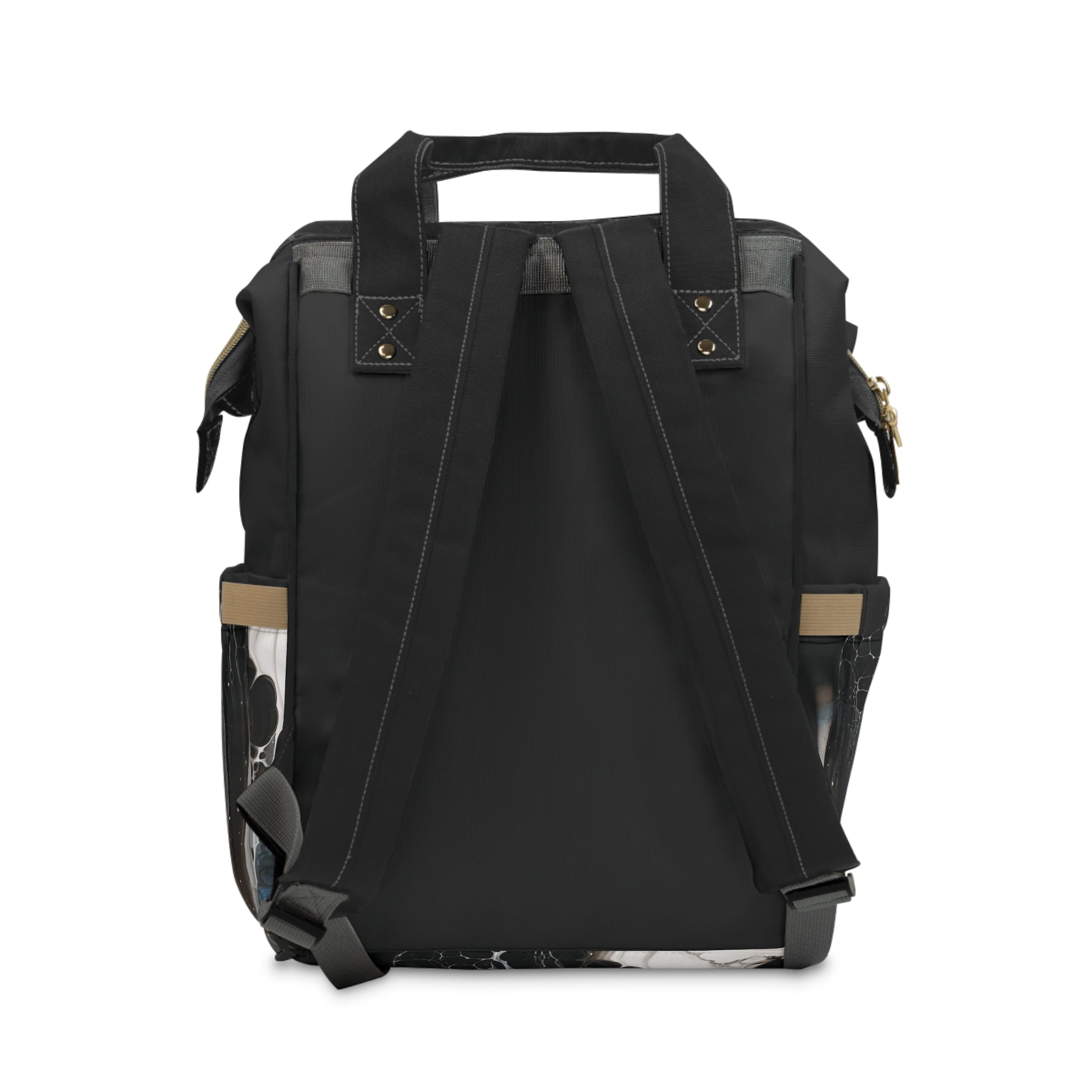 Diaper Backpack — Black Marble Multifunctional Baby Bag
