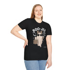 Boo Jee Ghost Tee — Cute Leopard Ghost Graphic T-Shirt for Fall & Halloween