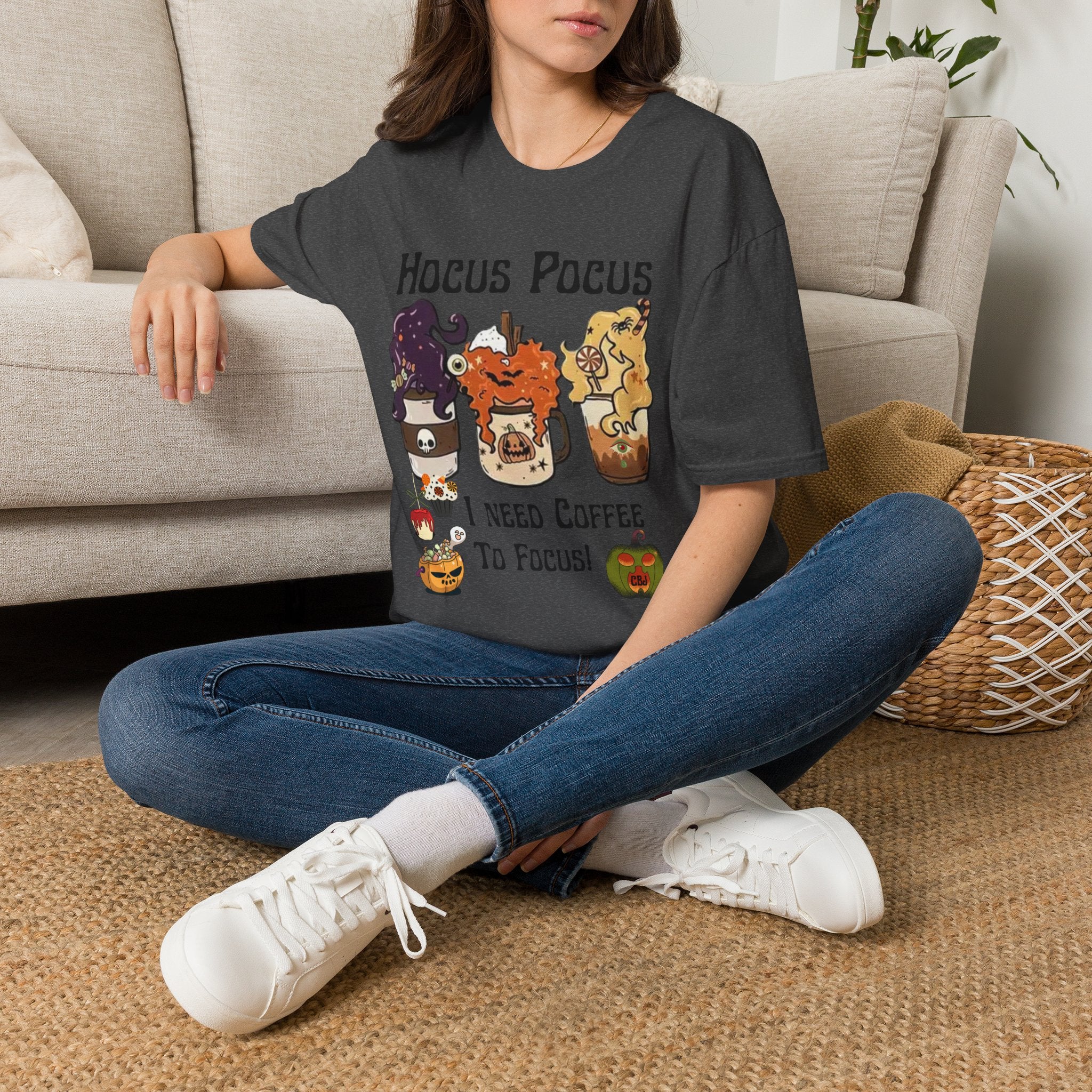 Hocus Pocus Coffee Tee — Cute Witch Sisters Halloween T‑Shirt