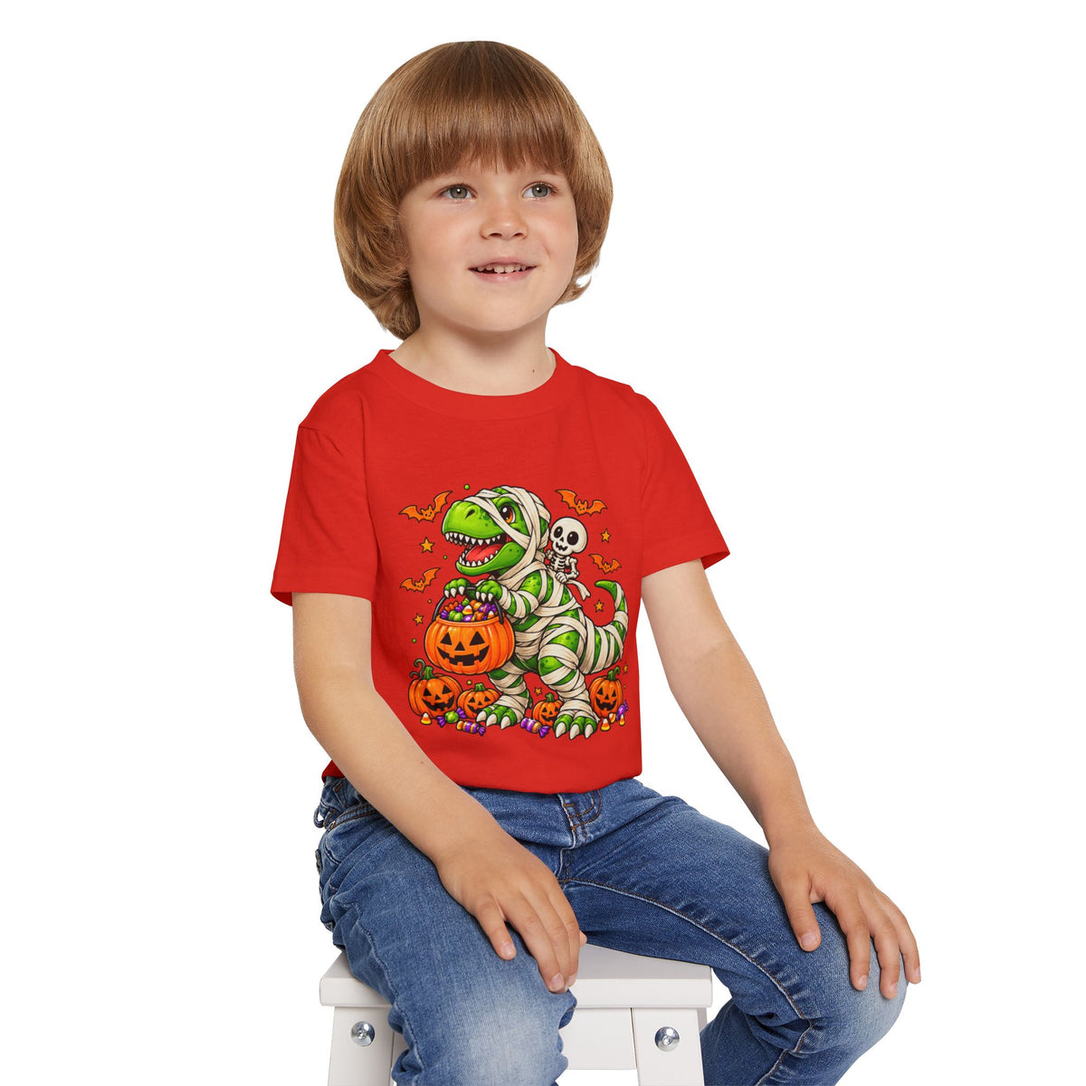 Halloween Dino Trick or Trick Heavy Cotton™ Toddler T-shirt