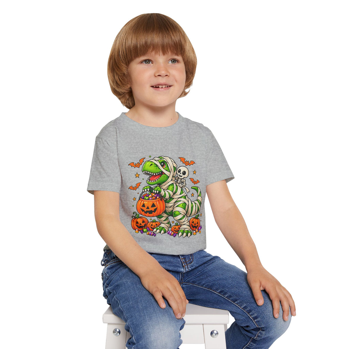 Halloween Dino Trick or Trick Heavy Cotton™ Toddler T-shirt