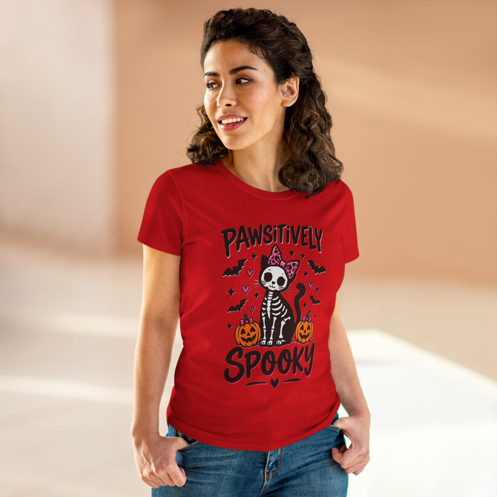 Pawsitively Spooky Cat Tee — Halloween Skeleton Kitten Shirt