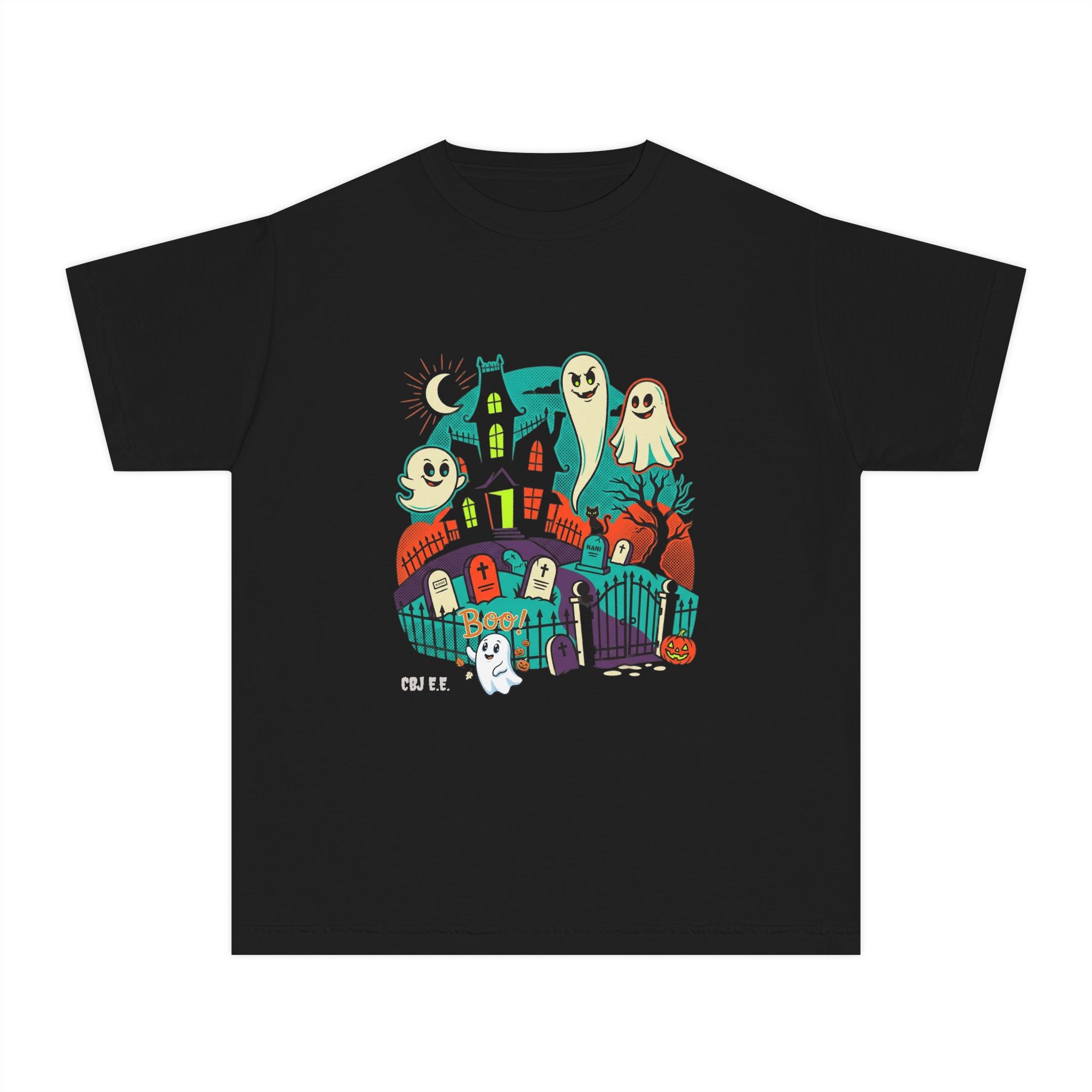Kids' Halloween Ghost Tee — Spooky Haunted House Youth T-Shirt