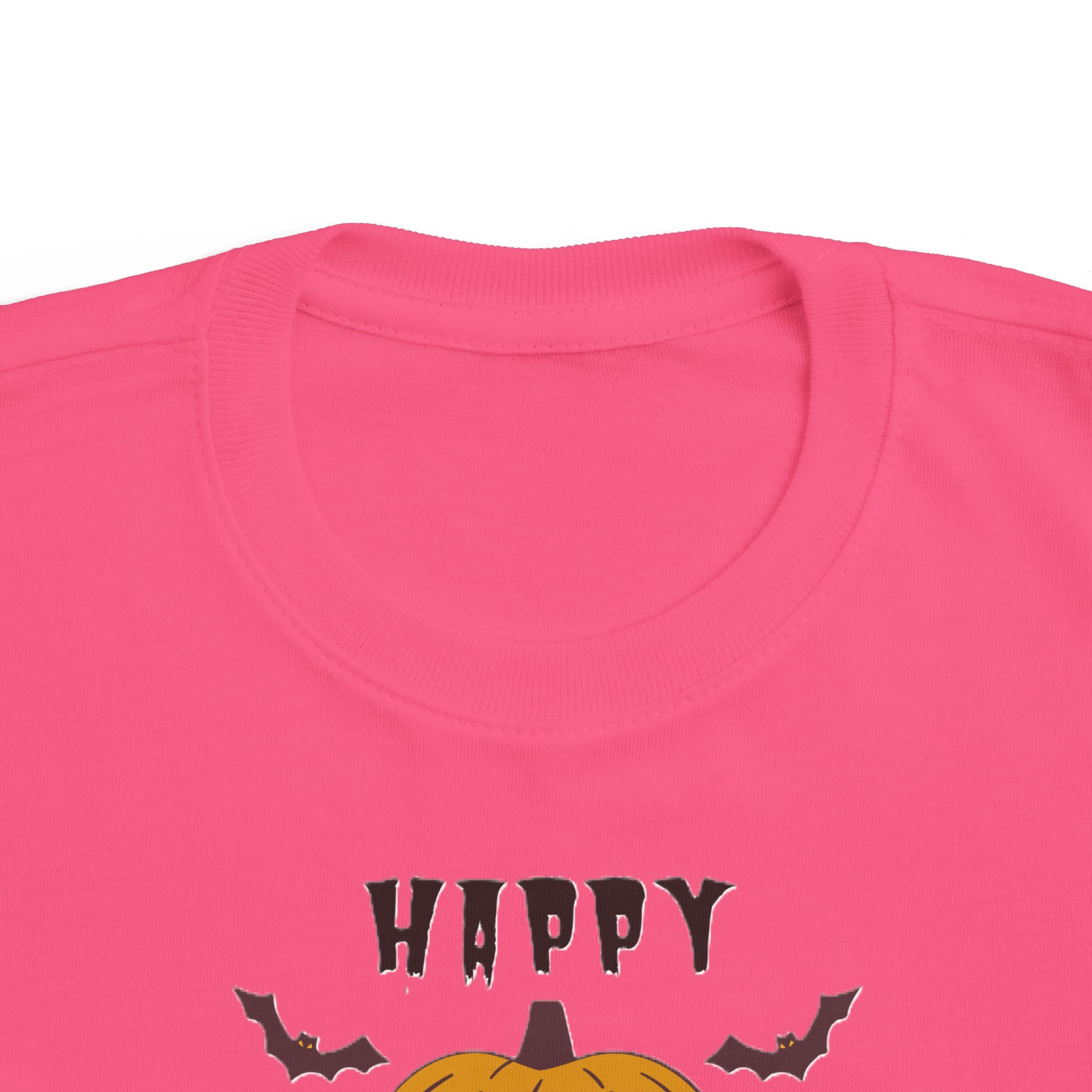 Toddler Halloween T‑Shirt — 'Happy Halloween' Smiling Jack‑O'-Lantern Tee
