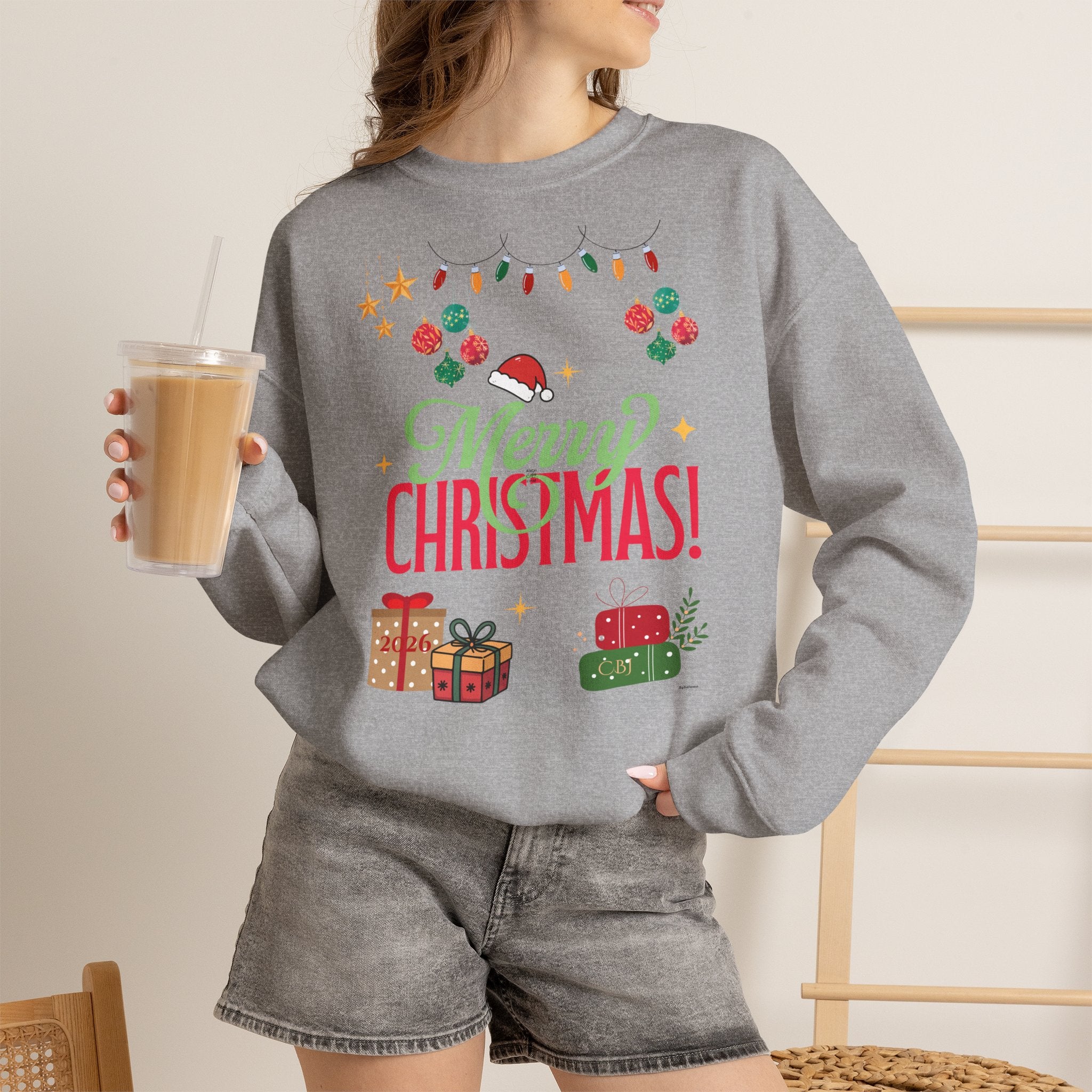Merry Christmas Crewneck Sweatshirt — Festive Holiday Gift Sweater