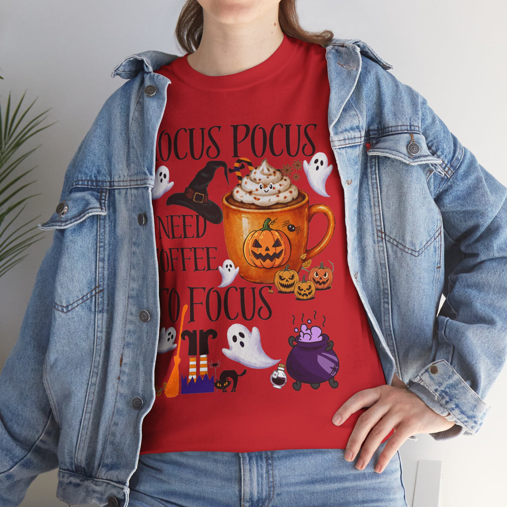 Hocus Pocus I Need Coffee To Focus T-Shirt — Halloween Coffee Tee