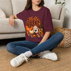 Hello Fall T-Shirt – Autumn Pumpkin Coffee Graphic Tee