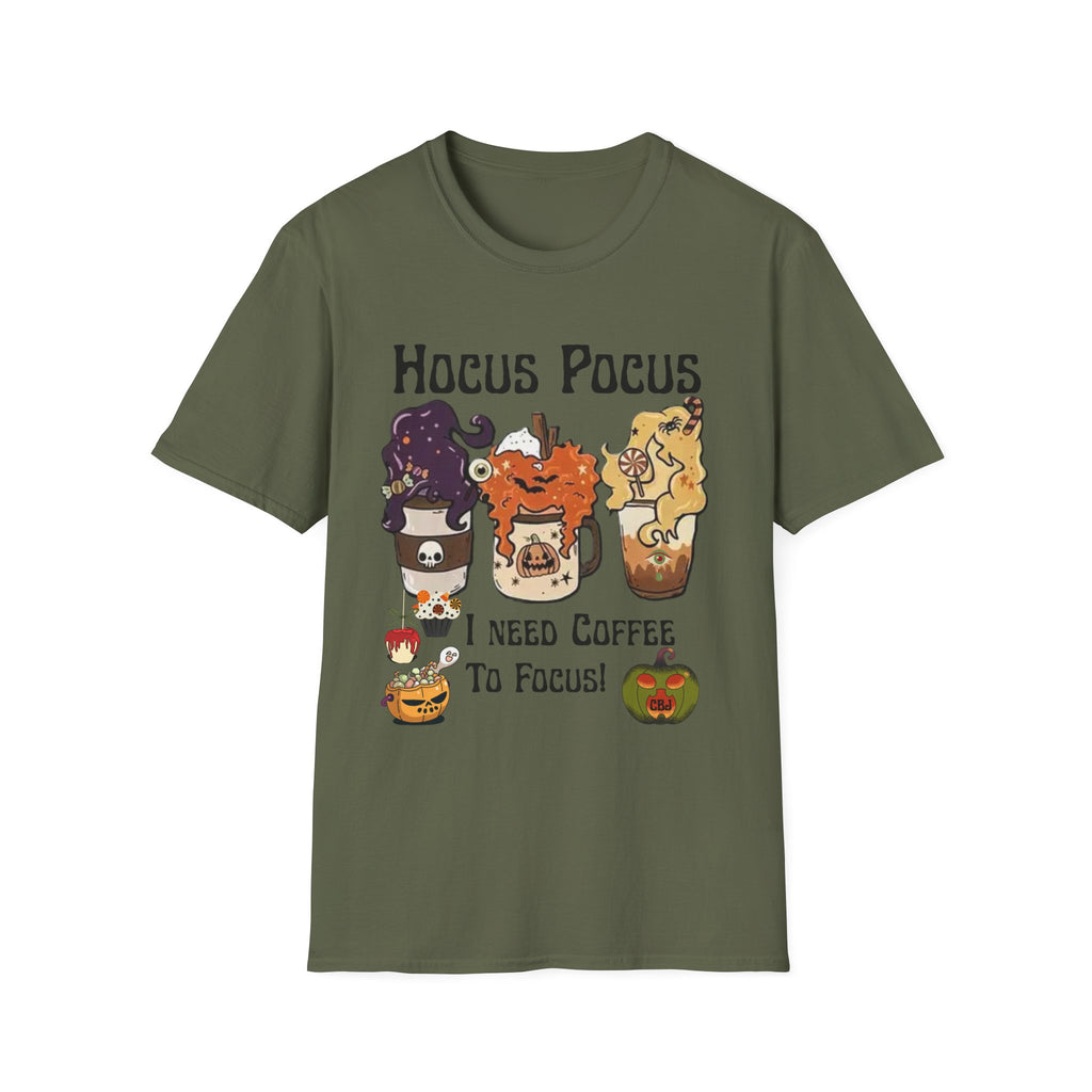 Hocus Pocus Coffee Tee — Cute Witch Sisters Halloween T‑Shirt