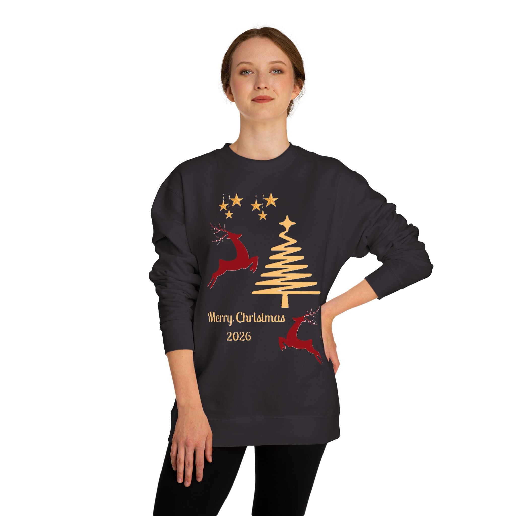 Christmas Reindeer Crewneck Sweatshirt - "Merry Christmas 2020" Holiday Sweater