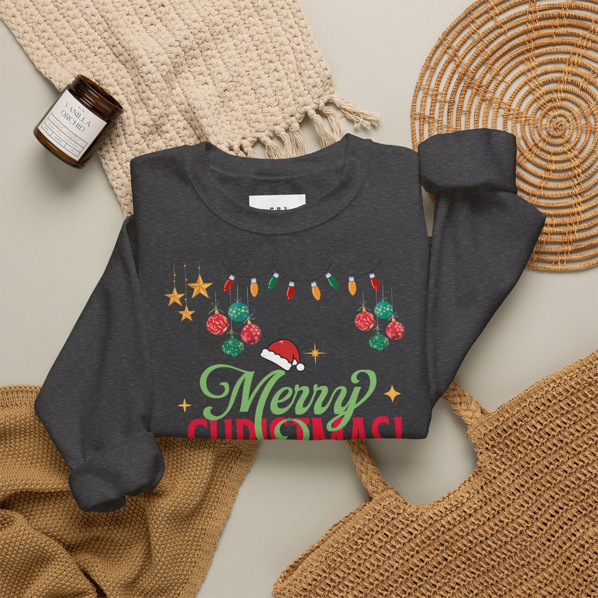 Merry Christmas Crewneck Sweatshirt — Festive Holiday Gift Sweater