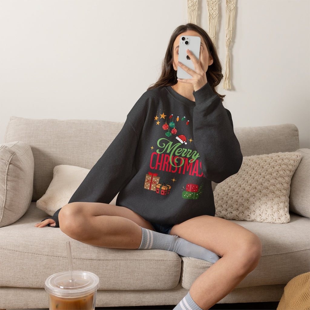 Merry Christmas Crewneck Sweatshirt — Festive Holiday Gift Sweater