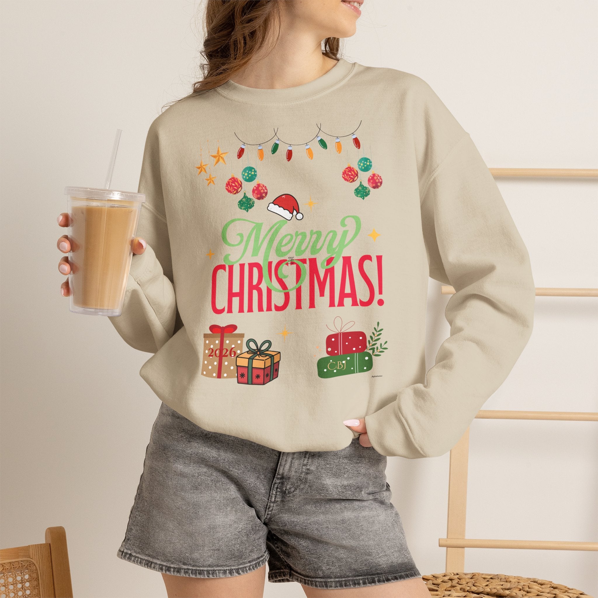 Merry Christmas Crewneck Sweatshirt — Festive Holiday Gift Sweater