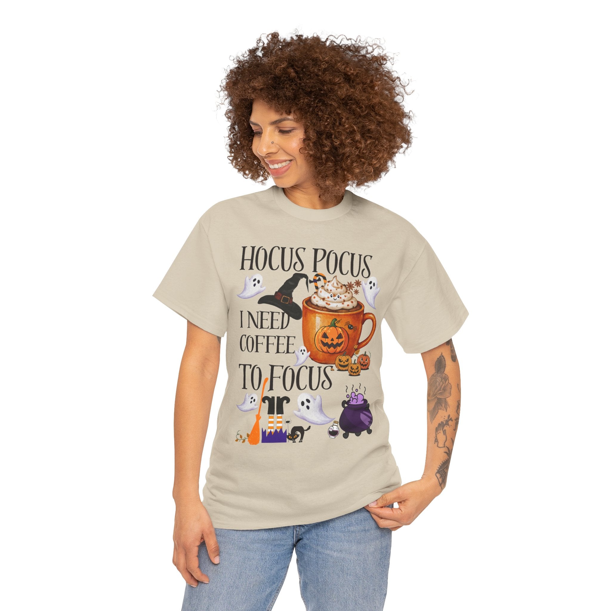 Hocus Pocus I Need Coffee To Focus T-Shirt — Halloween Coffee Tee