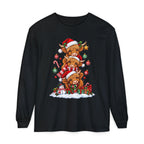 Christmas Highland Cow Stack Long Sleeve Tee