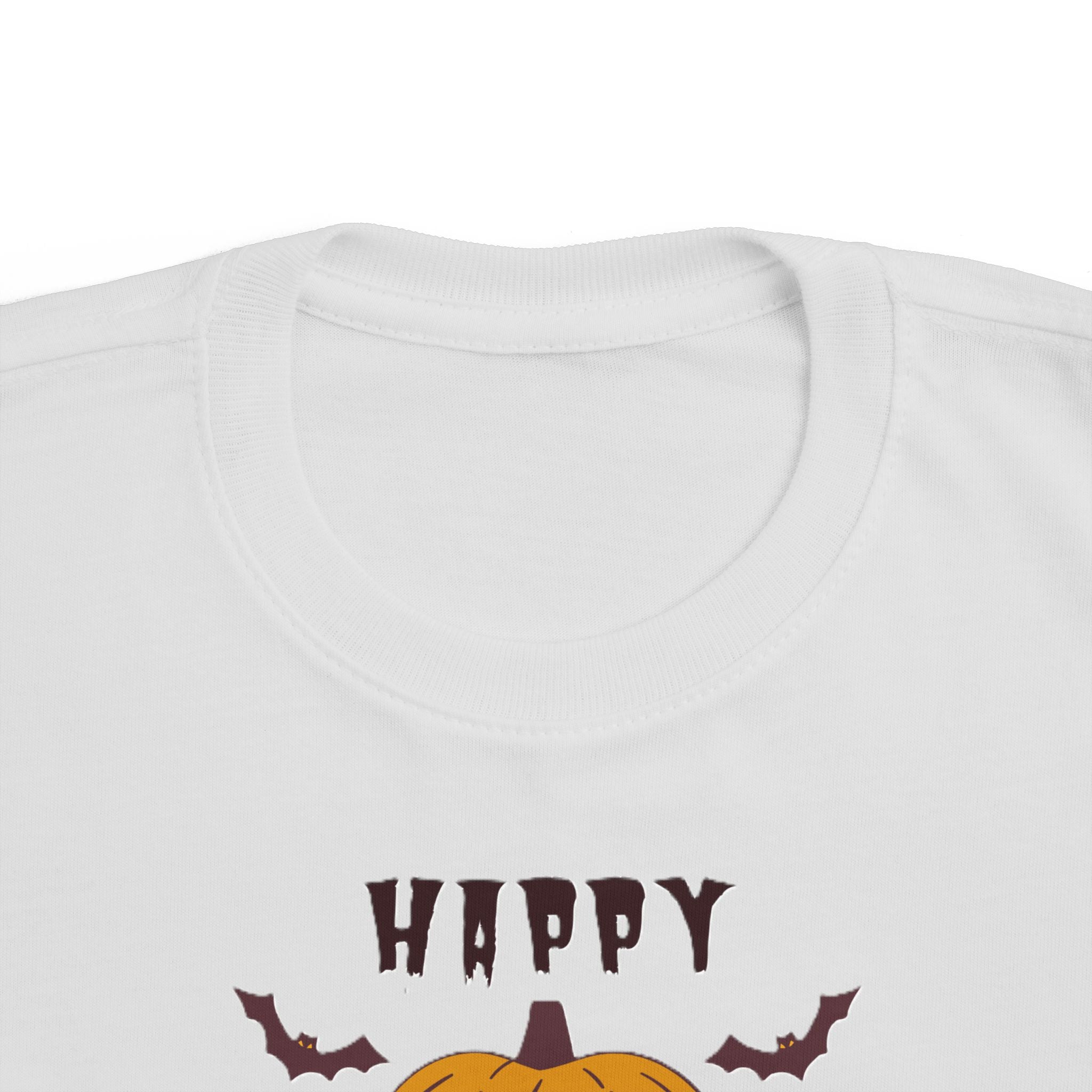 Toddler Halloween T‑Shirt — 'Happy Halloween' Smiling Jack‑O'-Lantern Tee