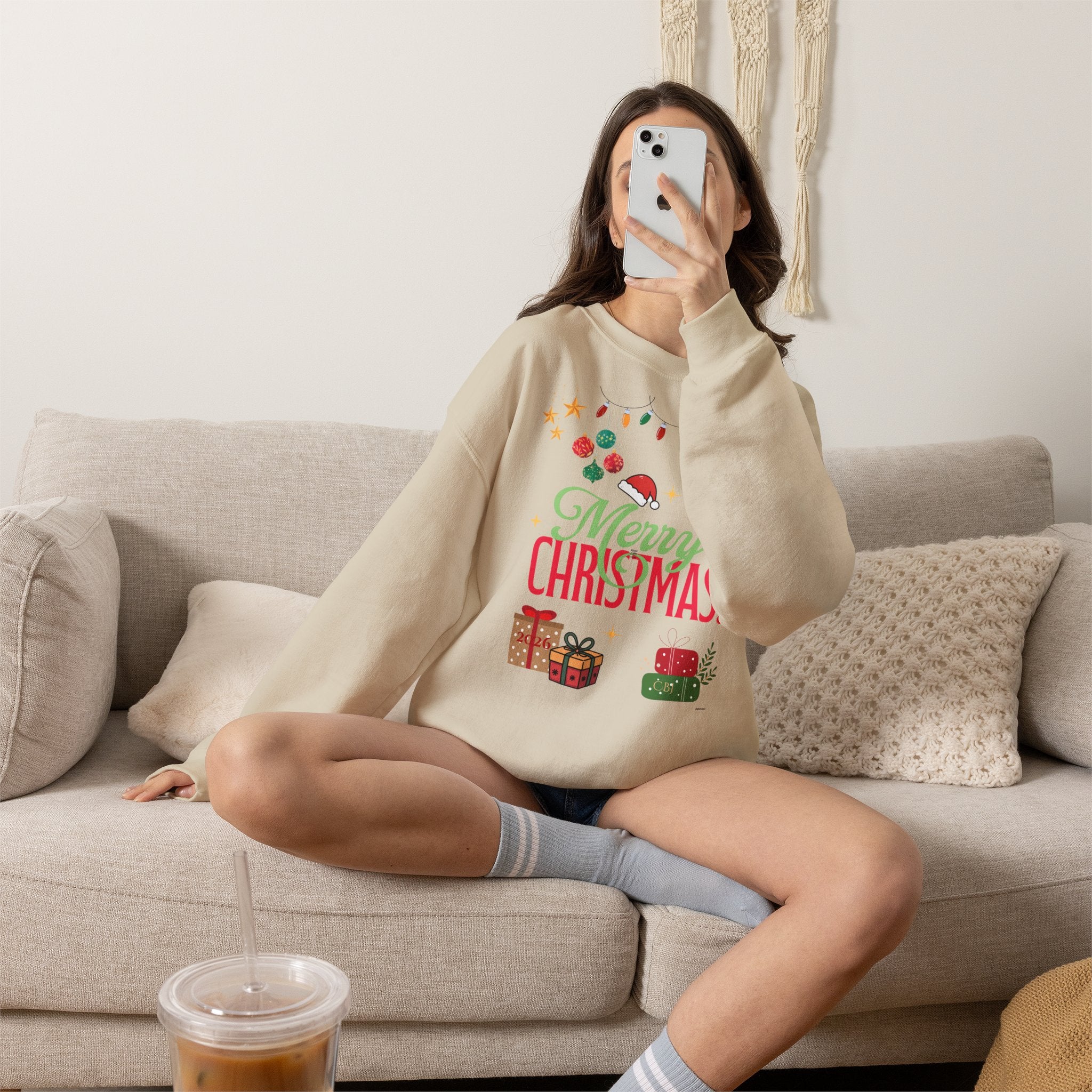 Merry Christmas Crewneck Sweatshirt — Festive Holiday Gift Sweater