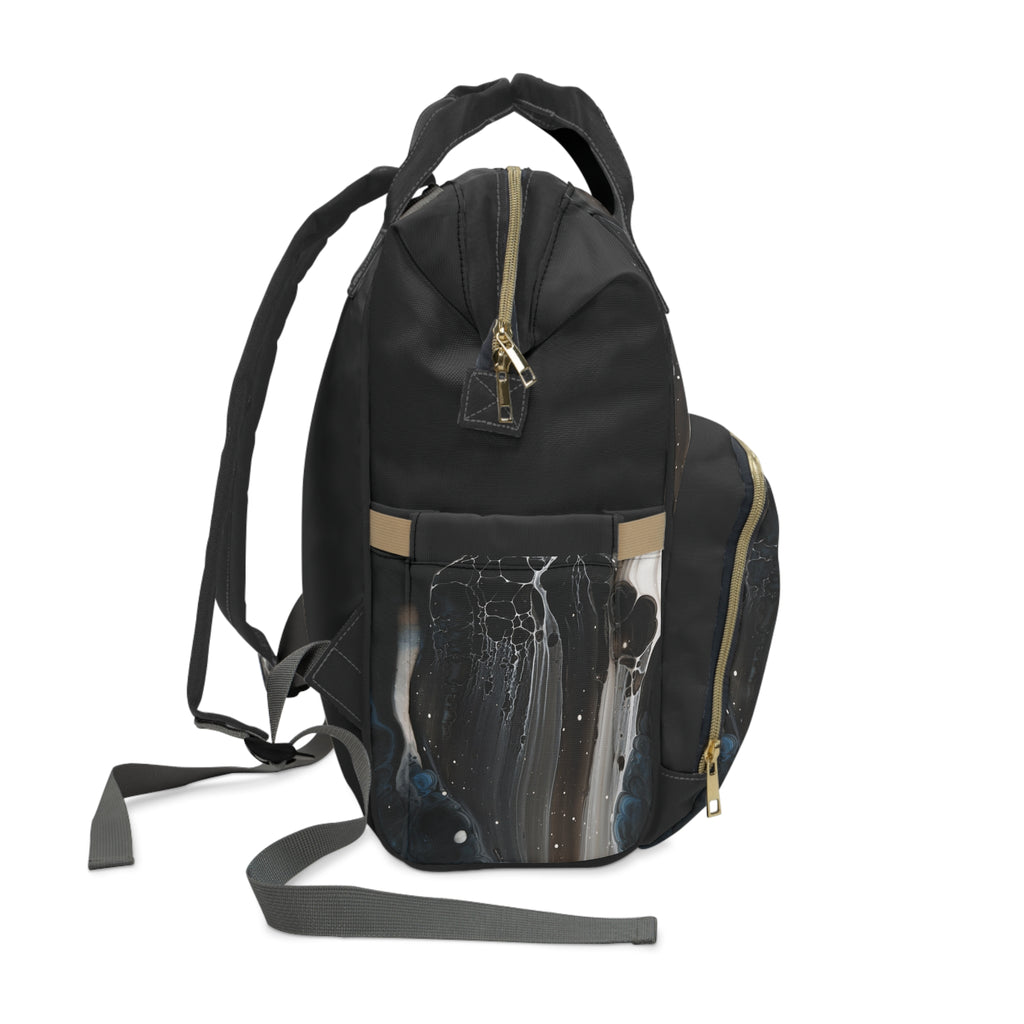 Diaper Backpack — Black Marble Multifunctional Baby Bag