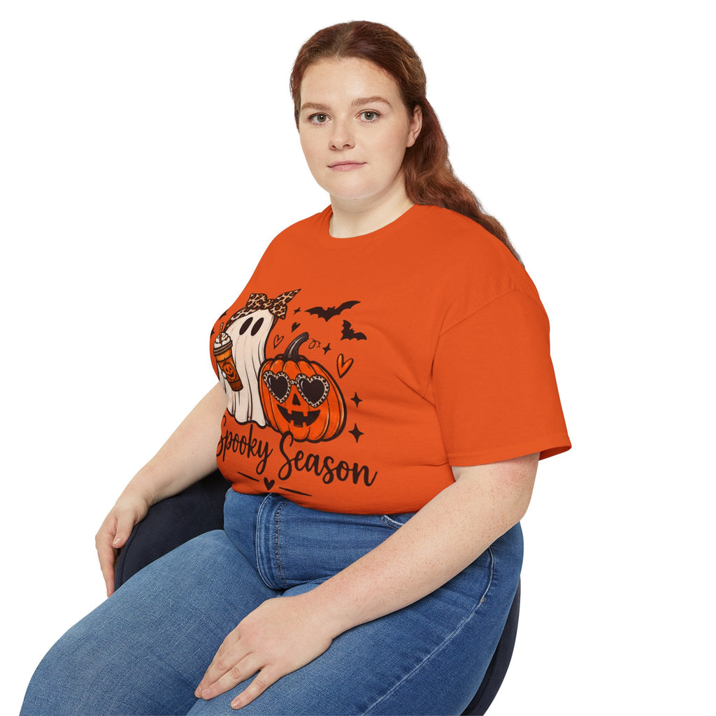 Spooky Season Tee — Cute Ghost & Jack-o'-Lantern Halloween Shirt