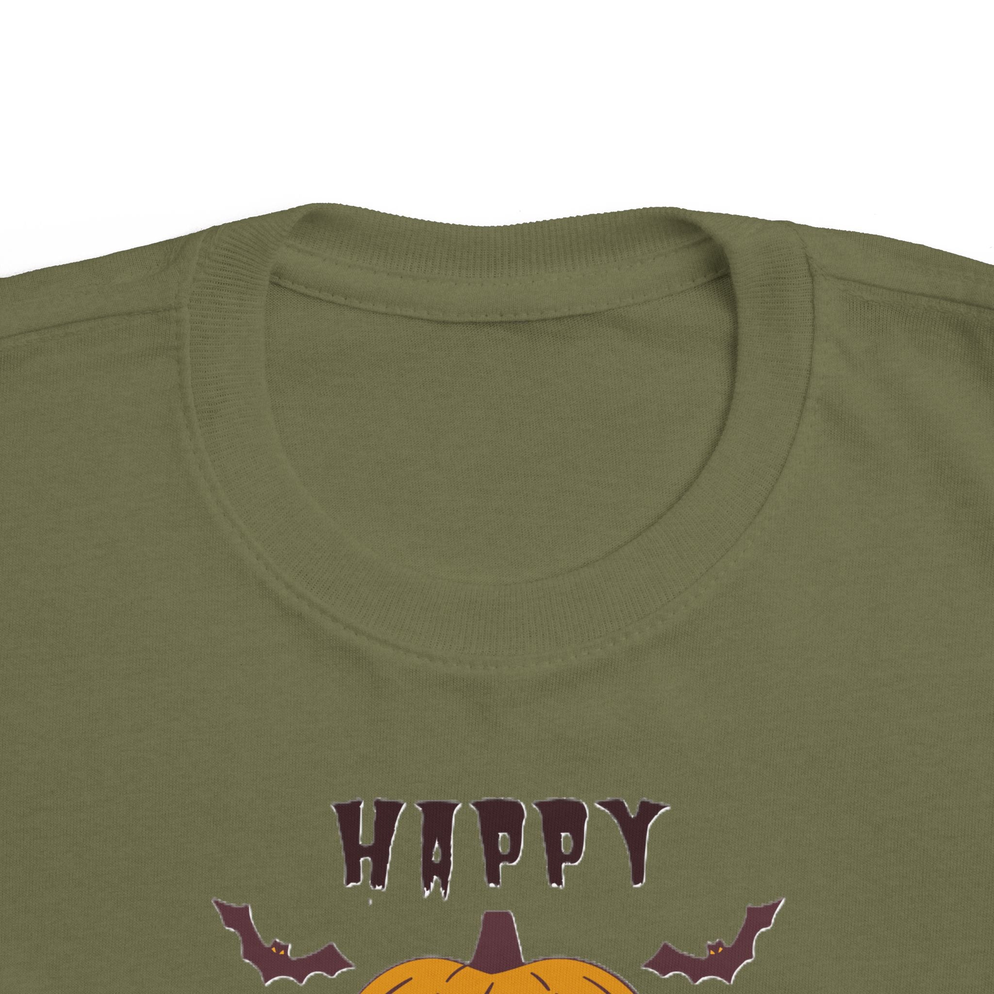 Toddler Halloween T‑Shirt — 'Happy Halloween' Smiling Jack‑O'-Lantern Tee