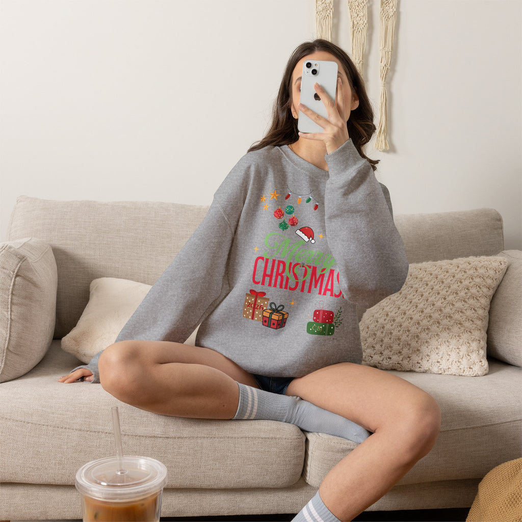 Merry Christmas Crewneck Sweatshirt — Festive Holiday Gift Sweater