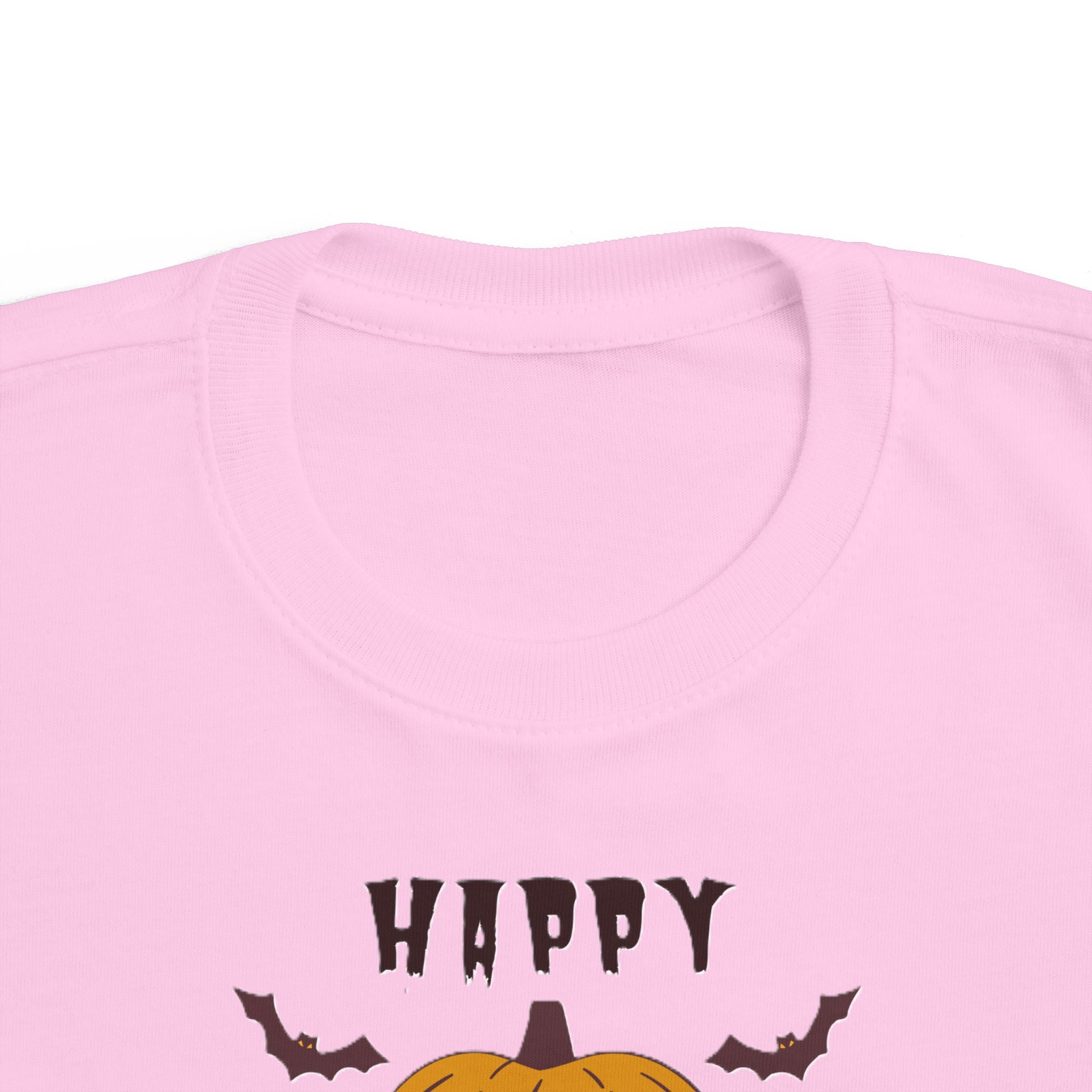Toddler Halloween T‑Shirt — 'Happy Halloween' Smiling Jack‑O'-Lantern Tee