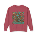Merry Christmas Teal Leopard Tree Crewneck Sweatshirt