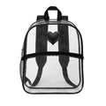 Clear Backpack with Black Heart Accent – Transparent School & Event Bag