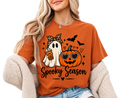 Spooky Season Tee — Cute Ghost & Jack-o'-Lantern Halloween Shirt