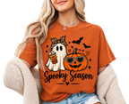 Spooky Season Tee — Cute Ghost & Jack-o'-Lantern Halloween Shirt