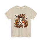Cowgirl Ghost Halloween Tee — Fall Sunflower Pumpkin Costume Shirt