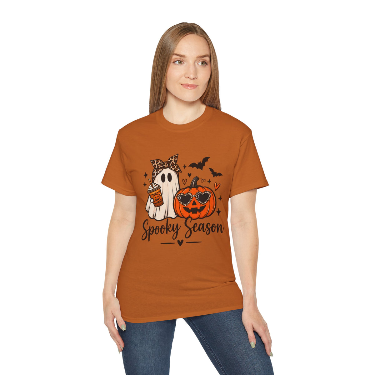 Spooky Season Tee — Cute Ghost & Jack-o'-Lantern Halloween Shirt