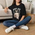 Boo Jee Ghost Tee — Cute Leopard Ghost Graphic T-Shirt for Fall & Halloween