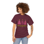 Christmas Tree Tee — Pink  "Merry Christmas" Holiday Shirt