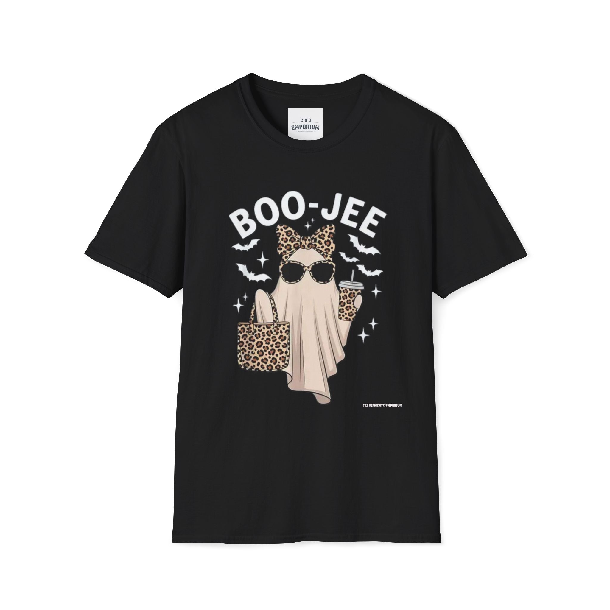 Boo Jee Ghost Tee — Cute Leopard Ghost Graphic T-Shirt for Fall & Halloween